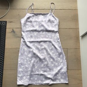 Silk soft purple flower dress